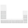 Wall TV cabinets with LED 4 pieces white engineered wood by , TV Furniture - Ref: Foro24-3216647, Price: 192,54 €, Discount: %