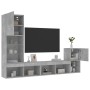 TV wall furniture with LED 4 pieces concrete gray engineered wood by , TV Furniture - Ref: Foro24-3216664, Price: 178,90 €, D...