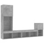 TV wall furniture with LED 4 pieces concrete gray engineered wood by , TV Furniture - Ref: Foro24-3216664, Price: 178,90 €, D...