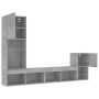 Muebles TV pared con LED 4 pzas madera ingeniería gris hormigón de , Muebles TV - Ref: Foro24-3216664, Precio: 178,90 €, Desc...