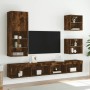 Muebles TV pared con LED 5 pzas madera ingeniería roble ahumado de , Muebles TV - Ref: Foro24-3216679, Precio: 195,22 €, Desc...