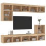 TV-Wandmöbel mit LED, 8-teilig, Holzwerkstoff, Sonoma-Eiche von , TV-Möbel - Ref: Foro24-3216670, Preis: 239,62 €, Rabatt: %