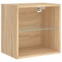 TV wall furniture with LED 8 pieces engineered wood Sonoma oak by , TV Furniture - Ref: Foro24-3216670, Price: 239,62 €, Disc...