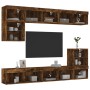 Muebles TV pared con LED 8 pzas madera ingeniería roble ahumado de , Muebles TV - Ref: Foro24-3216672, Precio: 235,83 €, Desc...