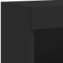 Wall TV cabinets with LED 6 pieces black engineered wood by , TV Furniture - Ref: Foro24-3216687, Price: 164,69 €, Discount: %