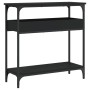 Mesa consola con estante madera ingeniería negra 75x29x75 cm de , Mesas auxiliares - Ref: Foro24-837712, Precio: 45,69 €, Des...