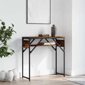 Console table shelf engineered wood smoke oak 75x30x75 cm by , Side tables - Ref: Foro24-837799, Price: 38,74 €, Discount: %