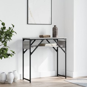 Console table shelf engineered wood Sonoma gray 75x30x75 cm by , Side tables - Ref: Foro24-837800, Price: 35,40 €, Discount: %