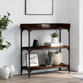 Console table with smoked oak shelves 75x30x80 cm by , Side tables - Ref: Foro24-837814, Price: 47,41 €, Discount: %