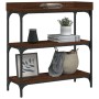 Console table with brown oak shelves 75x30x80 cm by , Side tables - Ref: Foro24-837816, Price: 39,80 €, Discount: %