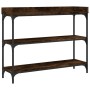 Mesa consola con estantes roble ahumado 100x30x80 cm de , Mesas auxiliares - Ref: Foro24-837809, Precio: 55,72 €, Descuento: %