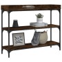 Mesa consola con estantes roble ahumado 100x30x80 cm de , Mesas auxiliares - Ref: Foro24-837809, Precio: 55,72 €, Descuento: %