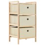 Storage shelf with 3 beige cedar wood fabric baskets by vidaXL, Lockers and storage cabinets - Ref: Foro24-246433, Price: 32,...