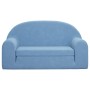 Blue soft plush 2-seater children's sofa bed by , Baby and Toddler Furniture - Ref: Foro24-357026, Price: 49,78 €, Discount: %