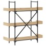 Bookcase with 3 shelves engineered oak wood 100x33x108.5 cm by , Bookcases and shelves - Ref: Foro24-837688, Price: 62,19 €, ...