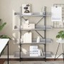 Bookcase with 4 shelves gray Sonoma wood 100x33x145.5 cm by , Bookcases and shelves - Ref: Foro24-837695, Price: 82,58 €, Dis...