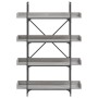 Bookcase with 4 shelves gray Sonoma wood 100x33x145.5 cm by , Bookcases and shelves - Ref: Foro24-837695, Price: 82,58 €, Dis...