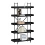 Bookcase with 5 shelves black engineered wood 100x33x180.5 cm by , Bookcases and shelves - Ref: Foro24-837697, Price: 71,75 €...