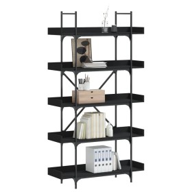 Bookcase with 5 shelves black engineered wood 100x33x180.5 cm by , Bookcases and shelves - Ref: Foro24-837697, Price: 71,75 €...