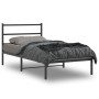 Bed frame with black metal headboard 100x190 cm by , Beds and slatted bases - Ref: Foro24-355359, Price: 61,81 €, Discount: %