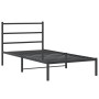 Bed frame with black metal headboard 100x190 cm by , Beds and slatted bases - Ref: Foro24-355359, Price: 61,81 €, Discount: %