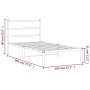 Bed frame with black metal headboard 100x190 cm by , Beds and slatted bases - Ref: Foro24-355359, Price: 61,81 €, Discount: %