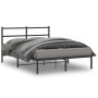 Bed frame with black metal headboard 140x190 cm by , Beds and slatted bases - Ref: Foro24-355365, Price: 87,83 €, Discount: %