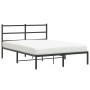 Bed frame with black metal headboard 140x190 cm by , Beds and slatted bases - Ref: Foro24-355365, Price: 87,83 €, Discount: %