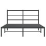 Bed frame with black metal headboard 140x190 cm by , Beds and slatted bases - Ref: Foro24-355365, Price: 87,83 €, Discount: %