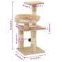 Rascador para gatos con postes de sisal 65 cm beige de vidaXL, Mobiliario para gatos - Ref: Foro24-170609, Precio: 37,21 €, D...