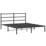 Bed frame with black metal headboard 150x200 cm by , Beds and slatted bases - Ref: Foro24-355367, Price: 96,76 €, Discount: %