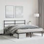 Bed frame with black metal headboard 150x200 cm by , Beds and slatted bases - Ref: Foro24-355367, Price: 96,76 €, Discount: %