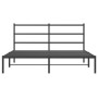 Bed frame with black metal headboard 150x200 cm by , Beds and slatted bases - Ref: Foro24-355367, Price: 96,76 €, Discount: %