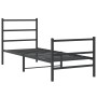 Bed frame with headboard and black metal footboard 75x190 cm by , Beds and slatted bases - Ref: Foro24-355373, Price: 65,11 €...