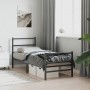 Bed frame with headboard and black metal footboard 75x190 cm by , Beds and slatted bases - Ref: Foro24-355373, Price: 65,11 €...