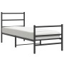 Bed frame with headboard and black metal footboard 75x190 cm by , Beds and slatted bases - Ref: Foro24-355373, Price: 65,11 €...