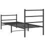 Bed frame with headboard and black metal footboard 75x190 cm by , Beds and slatted bases - Ref: Foro24-355373, Price: 65,11 €...