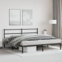 Estructura de cama con cabecero metal negro 193x203 cm de , Camas y somieres - Ref: Foro24-355371, Precio: 100,37 €, Descuent...