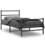 Bed frame with headboard and black metal footboard 100x200cm by , Beds and slatted bases - Ref: Foro24-355378, Price: 72,64 €...