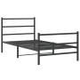 Bed frame with headboard and black metal footboard 100x200cm by , Beds and slatted bases - Ref: Foro24-355378, Price: 72,64 €...