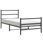 Bed frame with headboard and black metal footboard 100x200cm by , Beds and slatted bases - Ref: Foro24-355378, Price: 72,64 €...