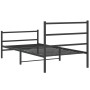 Bed frame with headboard and black metal footboard 100x200cm by , Beds and slatted bases - Ref: Foro24-355378, Price: 72,64 €...