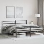 Bed frame with headboard and black metal footboard 200x200cm by , Beds and slatted bases - Ref: Foro24-355390, Price: 116,68 ...