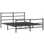 Bed frame with headboard and black metal footboard 160x200cm by , Beds and slatted bases - Ref: Foro24-355386, Price: 111,70 ...