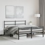 Bed frame with headboard and black metal footboard 160x200cm by , Beds and slatted bases - Ref: Foro24-355386, Price: 111,70 ...