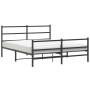 Bed frame with headboard and black metal footboard 160x200cm by , Beds and slatted bases - Ref: Foro24-355386, Price: 111,70 ...