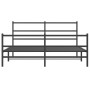 Bed frame with headboard and black metal footboard 160x200cm by , Beds and slatted bases - Ref: Foro24-355386, Price: 111,70 ...