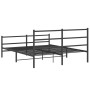 Bed frame with headboard and black metal footboard 160x200cm by , Beds and slatted bases - Ref: Foro24-355386, Price: 111,70 ...