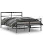 Estructura de cama con cabecero y estribo metal negro 140x200cm de , Camas y somieres - Ref: Foro24-355384, Precio: 98,75 €, ...