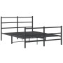 Bed frame with headboard and black metal footboard 140x200cm by , Beds and slatted bases - Ref: Foro24-355384, Price: 98,75 €...